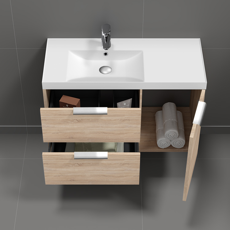 Nameeks LISBON12 By Nameek's Lisbon Floating Bathroom Vanity, 36